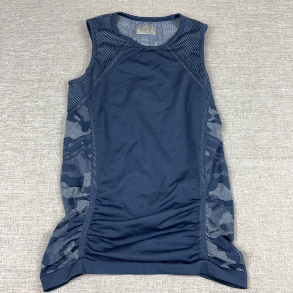 Athleta Tank Top Womens Small Blue Camouflage Jersey Breathable Moisture Wicking